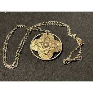 American Eagle Outfitters 28in Chain Gold Tone Flower Pendant Necklace